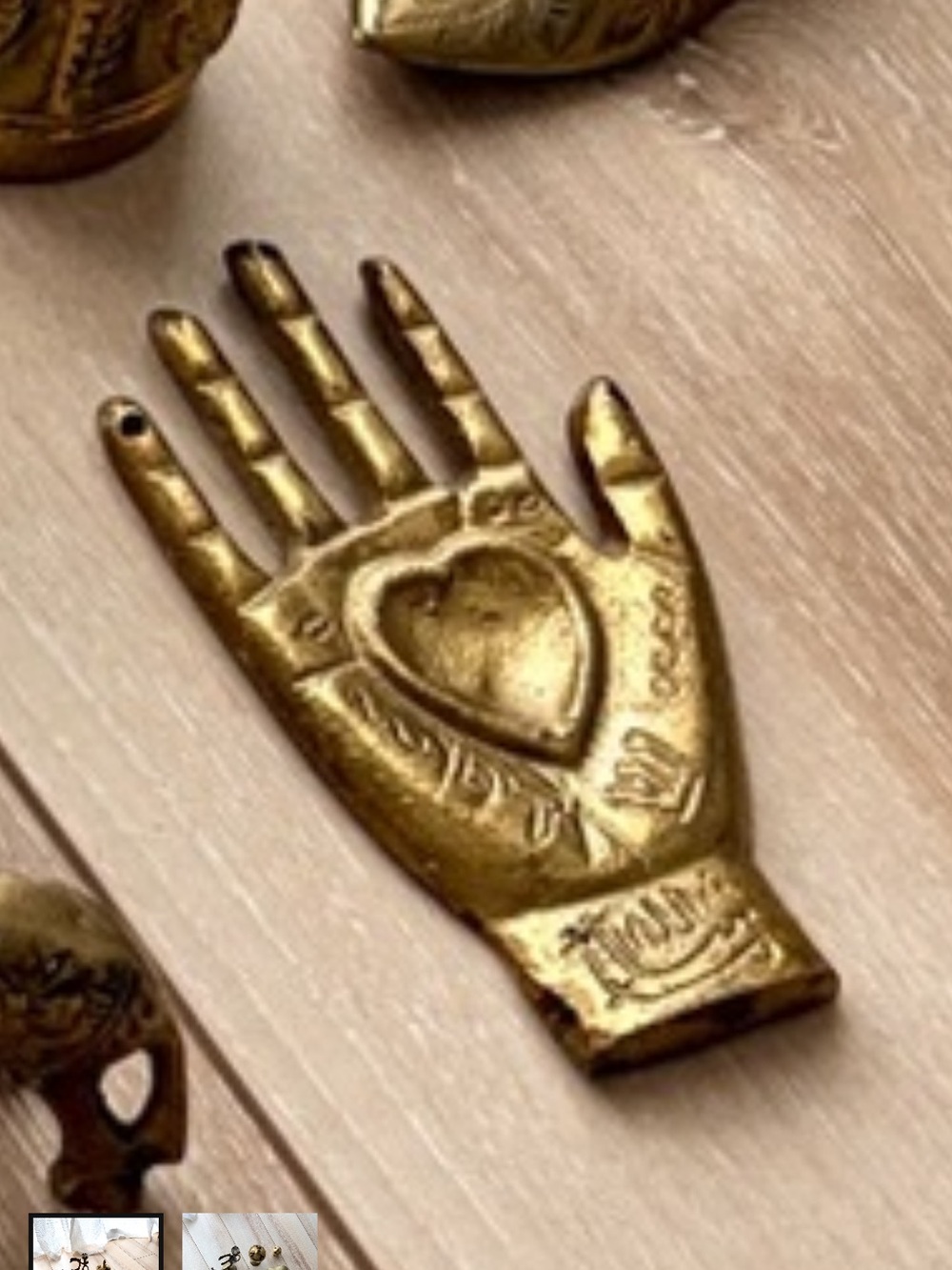Vintage Brass good fortune hand